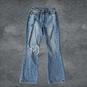 American Eagle High Rise 90s Flare Women's Jeans Distressed Size 4 Regular